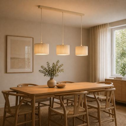 Brilliant - Lustr na lanku VELIN 3xE27/20W/230V krémová
