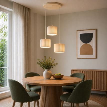 Brilliant - Lustr na lanku VELIN 3xE27/20W/230V pr. 61 cm krémová