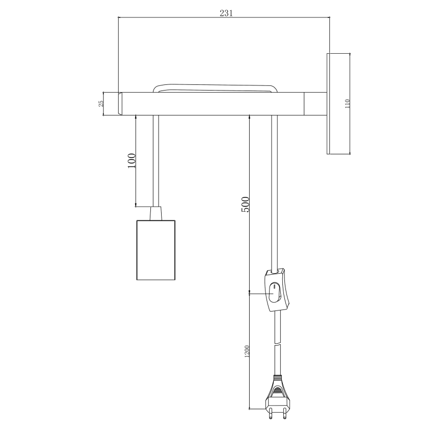 Brilliant - Nástěnná lampa JARBO 1xE27/60W/230V