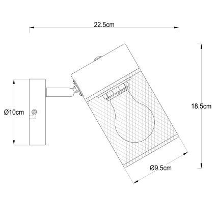 Brilliant - Nástěnné bodové svítidlo KAMOLO 1xE27/40W/230V černá