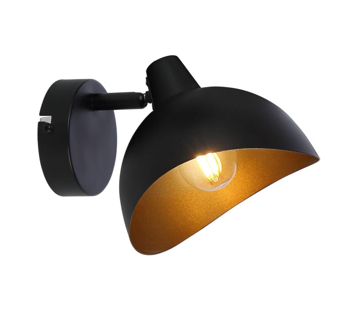 Brilliant - Nástěnné bodové svítidlo LAYTON 1xE14/25W/230V černá/zlatá HK17331S86