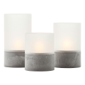 Brilliant - SADA 3x LED Svíčka BOUGIE LED/2xAA IP44 šedá/bílá
