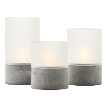 Brilliant - SADA 3x LED Svíčka BOUGIE LED/2xAA IP44 šedá/bílá