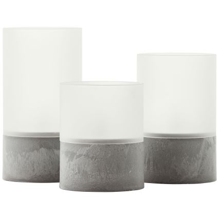 Brilliant - SADA 3x LED Svíčka BOUGIE LED/2xAA IP44 šedá/bílá
