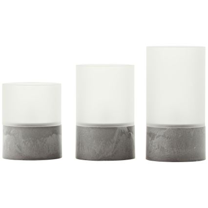 Brilliant - SADA 3x LED Svíčka BOUGIE LED/2xAA IP44 šedá/bílá