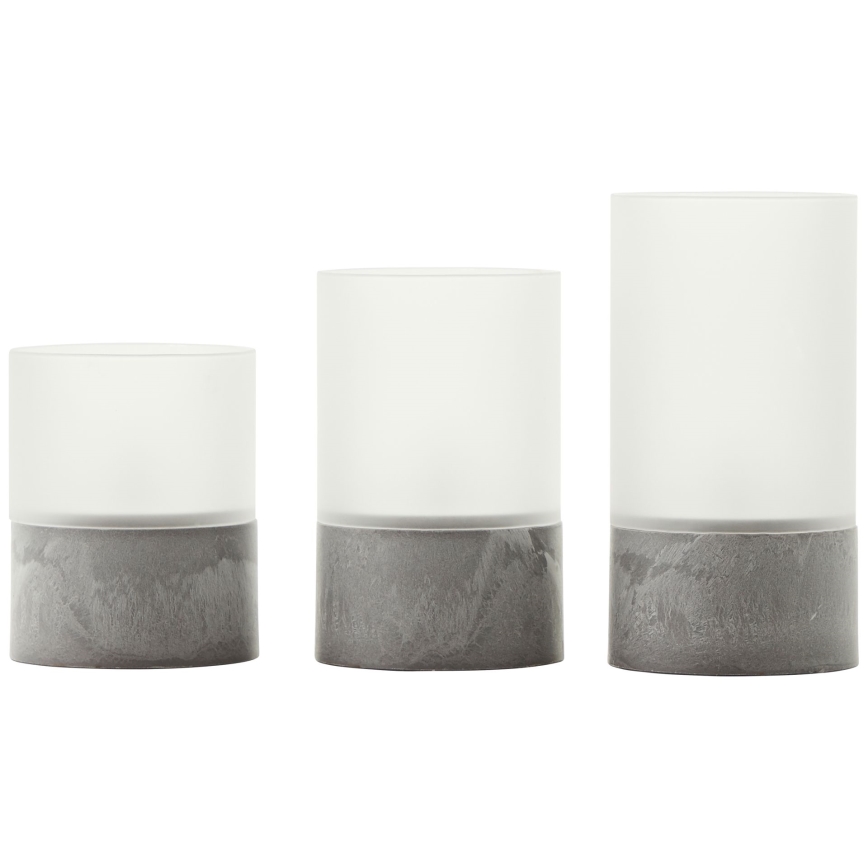 Brilliant - SADA 3x LED Svíčka BOUGIE LED/2xAA IP44 šedá/bílá