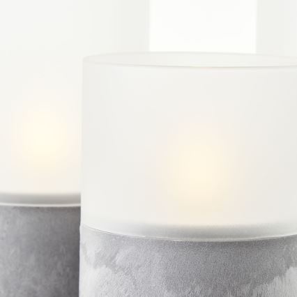 Brilliant - SADA 3x LED Svíčka BOUGIE LED/2xAA IP44 šedá/bílá