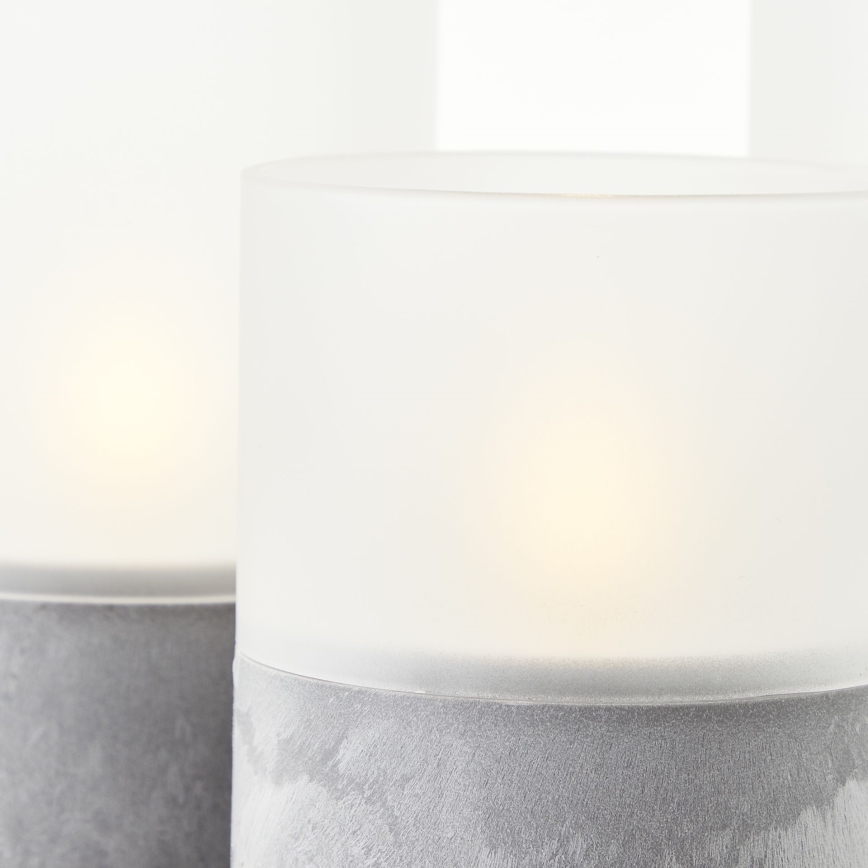 Brilliant - SADA 3x LED Svíčka BOUGIE LED/2xAA IP44 šedá/bílá