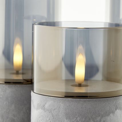 Brilliant - SADA 3x LED Svíčka BOUGIE LED/2xAA IP44 šedá/kouřová