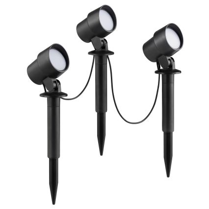 Brilliant - SADA 3x LED Venkovní lampa KAMARA LED/8,5W/230V IP44 černá