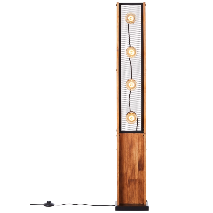 Brilliant - Stojací lampa CALANDRA 4xE27/42W/230V borovice
