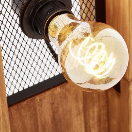 Brilliant - Stojací lampa CALANDRA 4xE27/42W/230V borovice