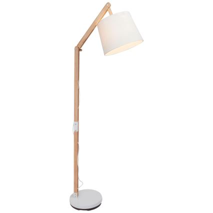 Brilliant - Stojací lampa CARLYN 1xE27/60W/230V borovice/bílá