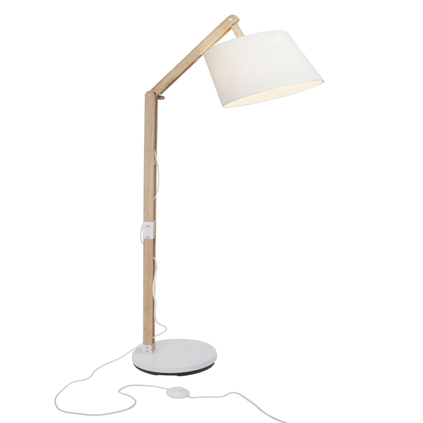 Brilliant - Stojací lampa CARLYN 1xE27/60W/230V borovice/bílá