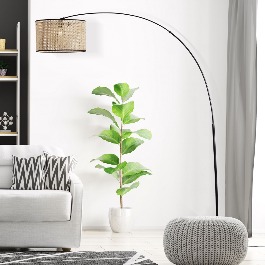Brilliant - Stojací lampa WILEY 1xE27/60W/230V černá/béžová