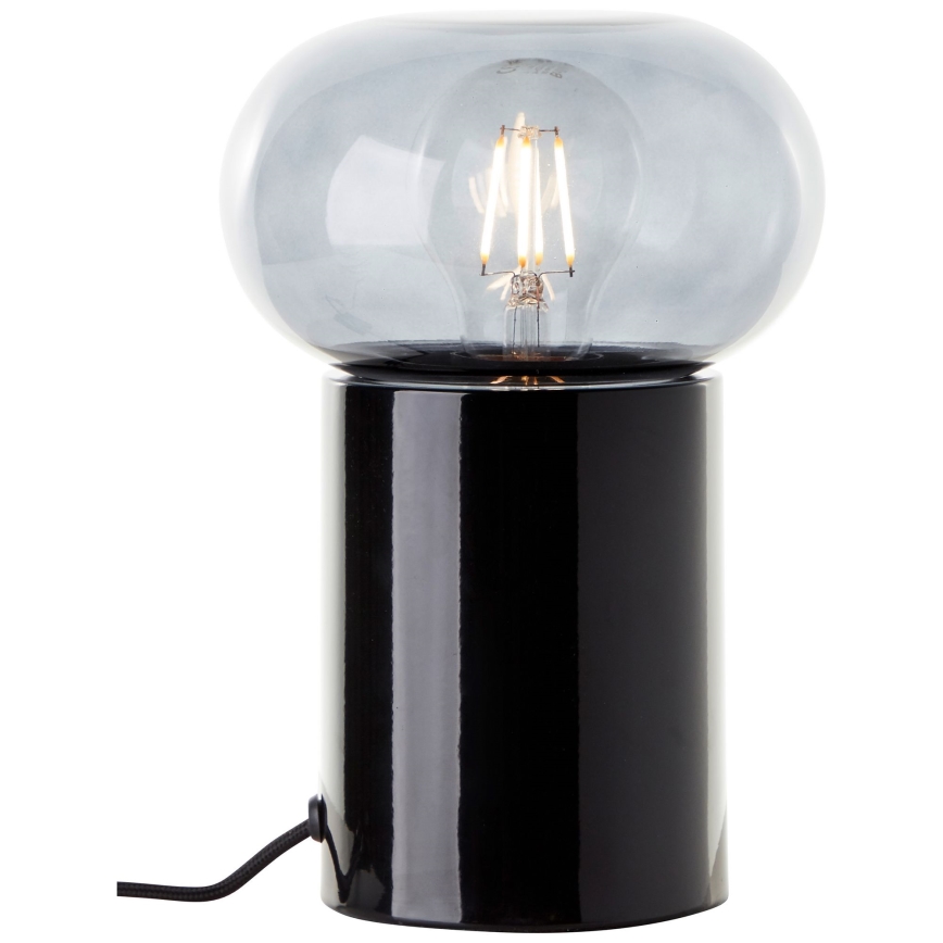 Brilliant - Stolní lampa KNUT 1xE27/25W/230V černá/čirá