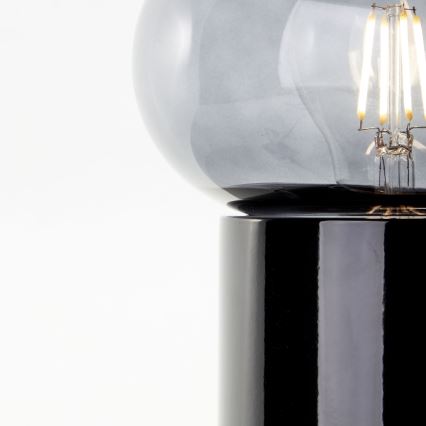 Brilliant - Stolní lampa KNUT 1xE27/25W/230V černá/čirá