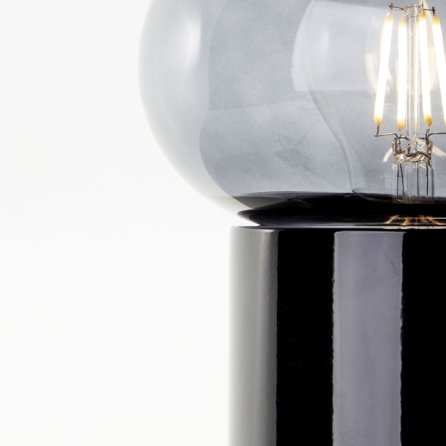 Brilliant - Stolní lampa KNUT 1xE27/25W/230V černá/čirá