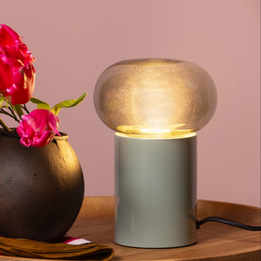 Brilliant - Stolní lampa KNUT 1xE27/25W/230V zelená/čirá