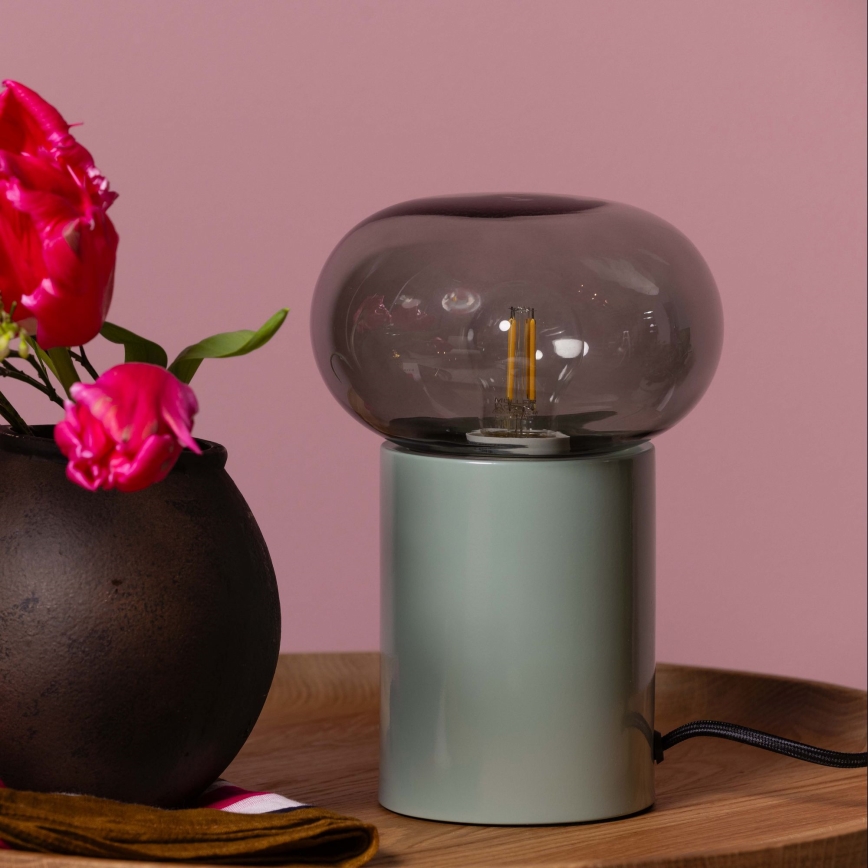 Brilliant - Stolní lampa KNUT 1xE27/25W/230V zelená/čirá