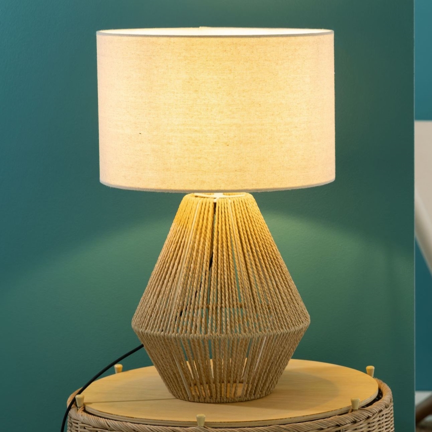 Brilliant - Stolní lampa LARAINE 1xE27/42W/230V béžová