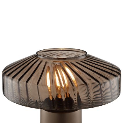 Brilliant - Stolní lampa LYN 1xE27/20W/230V hnědá/kouřová hnědá