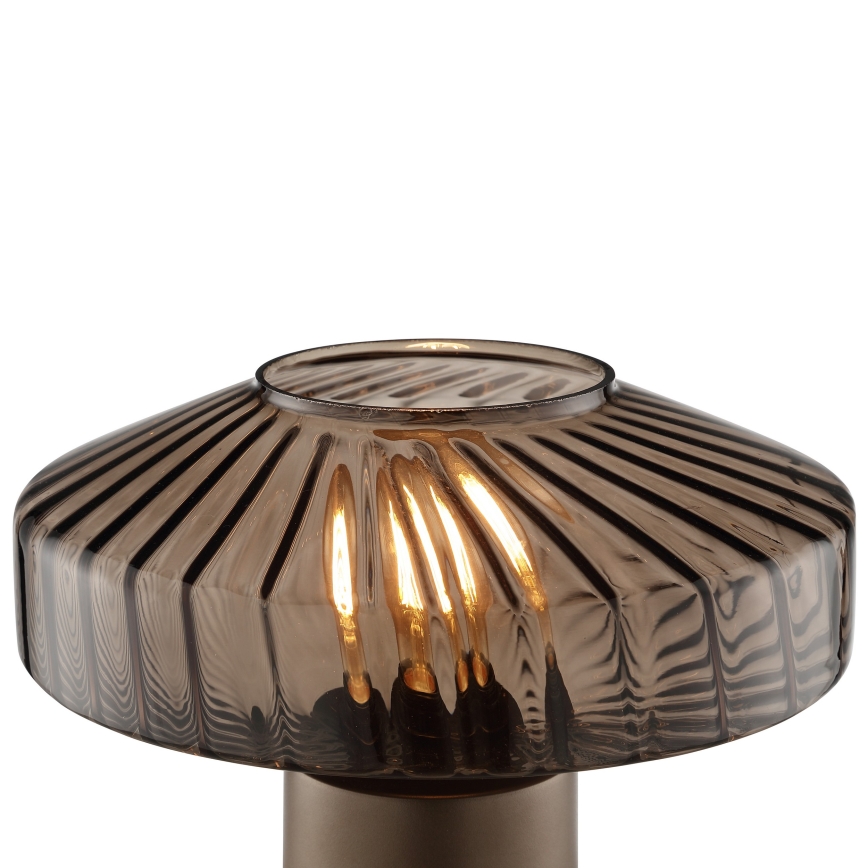 Brilliant - Stolní lampa LYN 1xE27/20W/230V hnědá/kouřová hnědá
