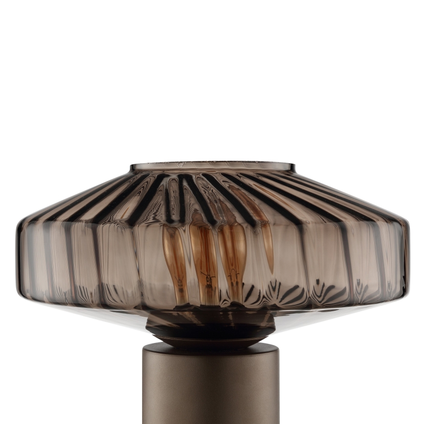 Brilliant - Stolní lampa LYN 1xE27/20W/230V hnědá/kouřová hnědá
