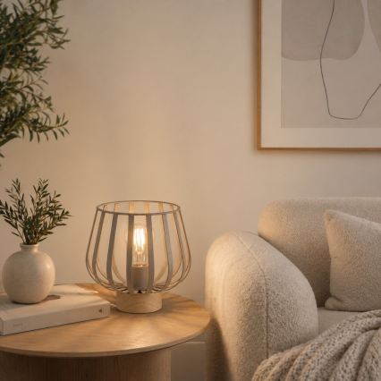 Brilliant - Stolní lampa NORDIC CAGE 1xE27/20W/230V béžová