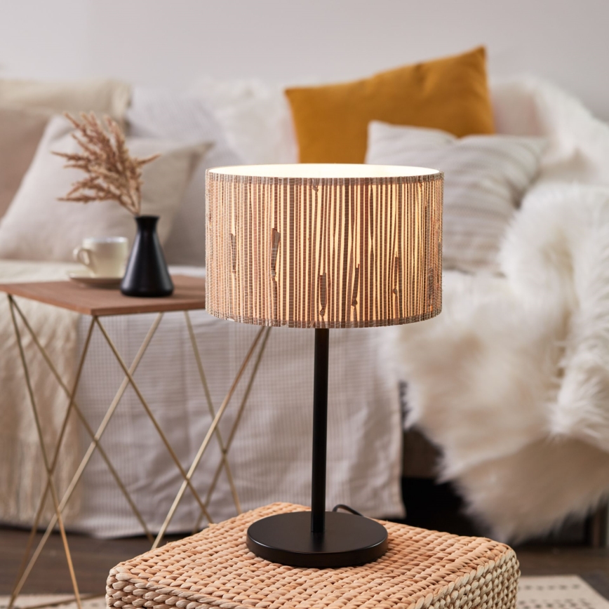 Brilliant - Stolní lampa WIMEA 1xE27/52W/230V černá/béžová