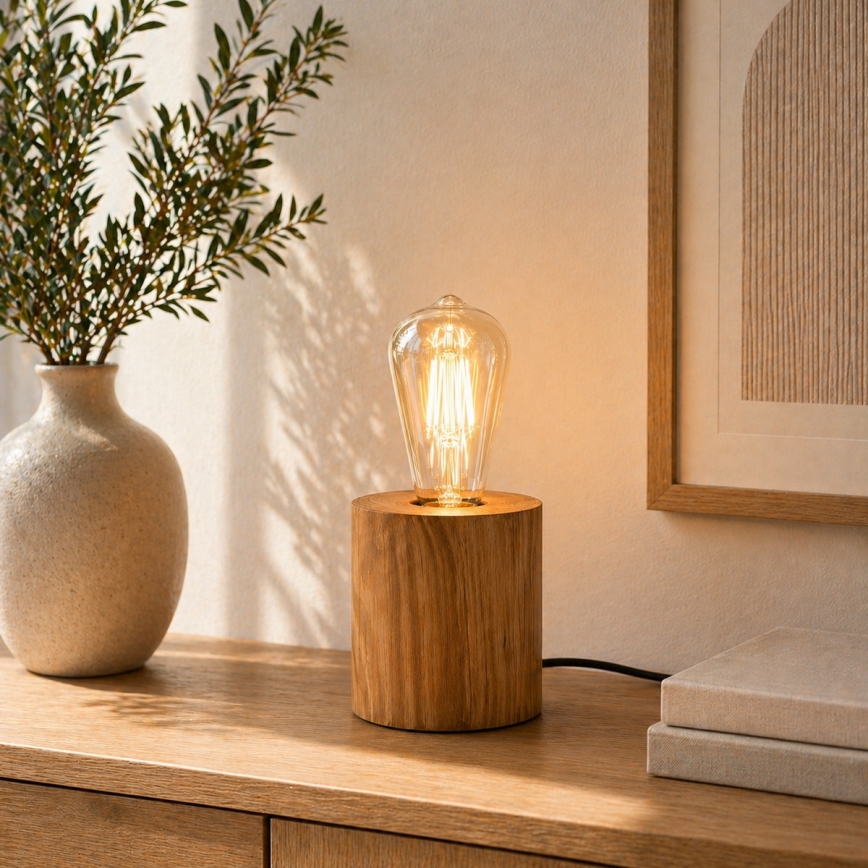 Brilliant - Stolní lampa WOODRA 1xE27/20W/230V borovice