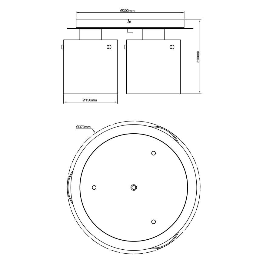 Brilliant - Stropní svítidlo BETH 3xE27/60W/230V pr. 37 cm černá/kouřová
