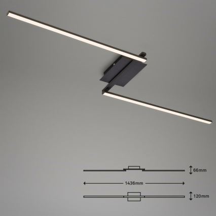 Brilo 3500-015 - LED Přisazený lustr STAFF 2xLED/6W/230V černá