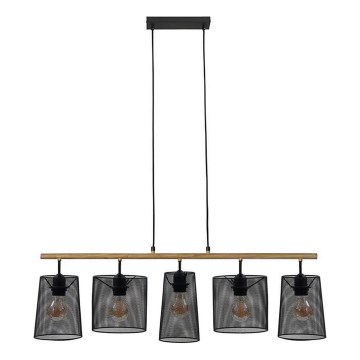 Brilo 4078-054 - Lustr na lanku WOOD & STYLE 5xE27/60W/230V