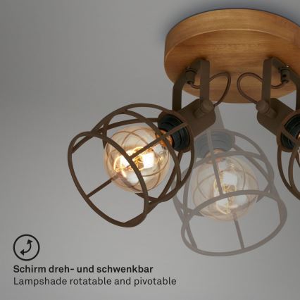 Brilo - Bodové svítidlo VINTAGE 2xE27/25W/230V hnědá