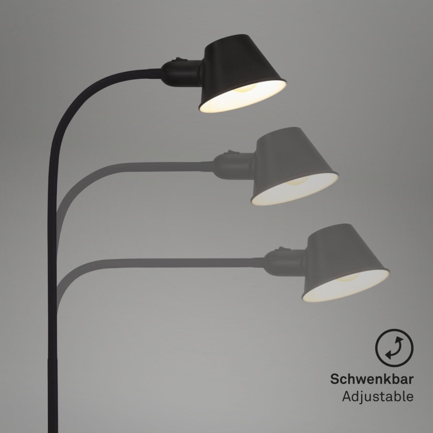 Brilo - Flexibilní stojací lampa 1xE27/10W/230V černá