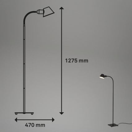 Brilo - Flexibilní stojací lampa 1xE27/10W/230V černá