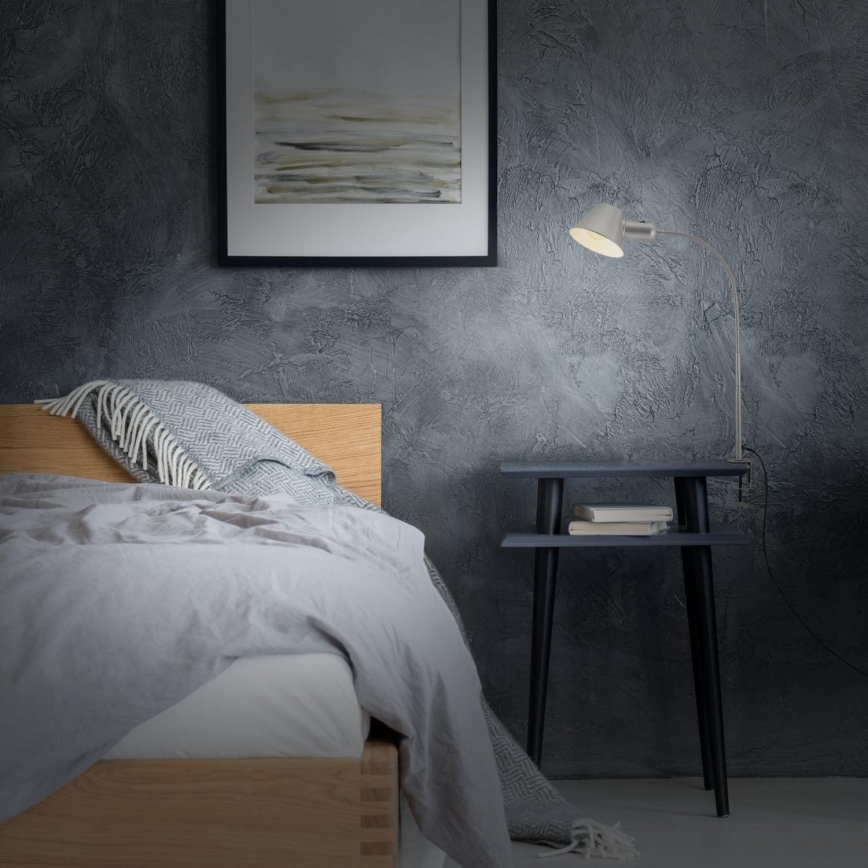 Brilo - Flexibilní stolní lampa s klipem 1xE27/10W/230V stříbrná