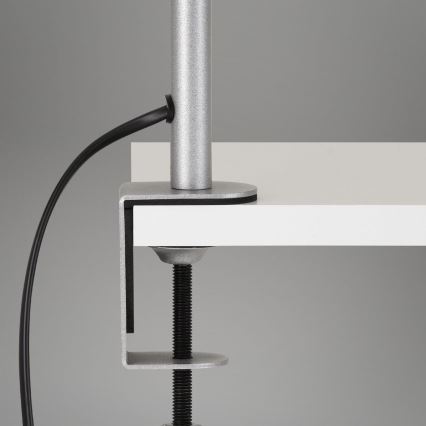 Brilo - Flexibilní stolní lampa s klipem 1xE27/10W/230V stříbrná