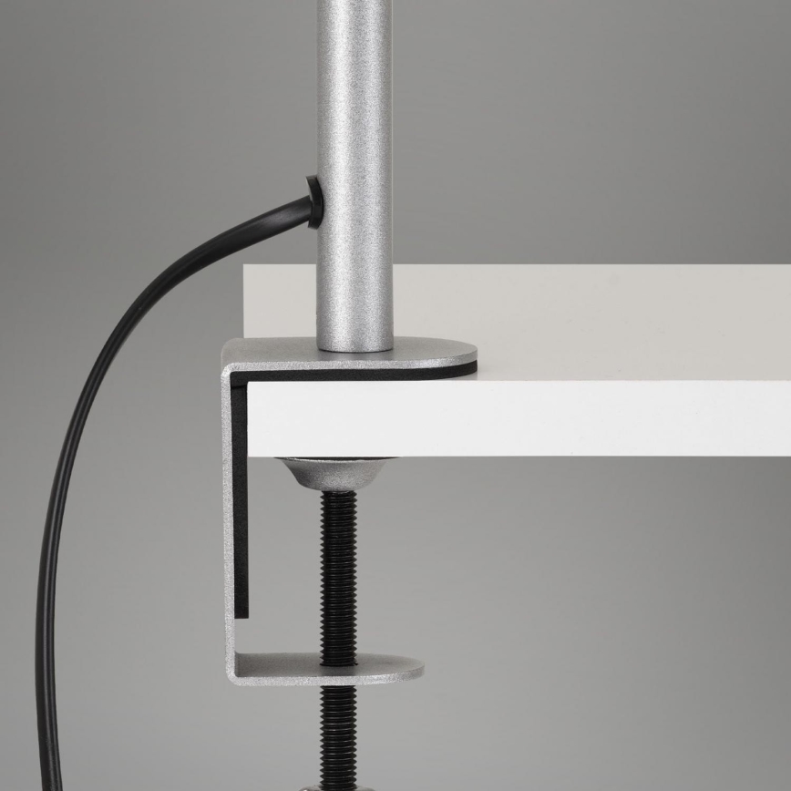 Brilo - Flexibilní stolní lampa s klipem 1xE27/10W/230V stříbrná