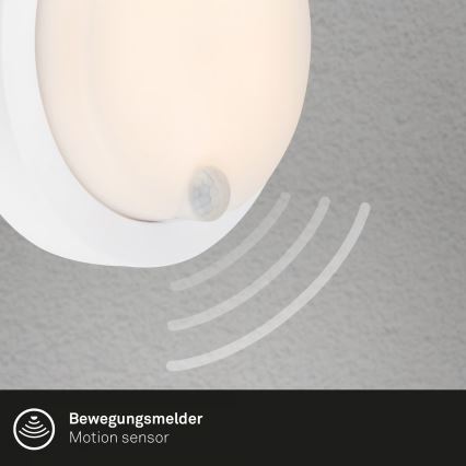 Brilo - LED Nabíjecí venkovní nástěnné svítidlo se senzorem LED/4W/5V 4400 mAh IP44 bílá