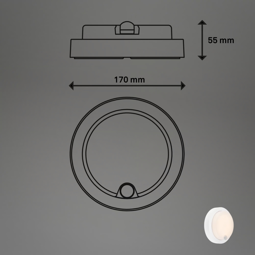Brilo - LED Nabíjecí venkovní nástěnné svítidlo se senzorem LED/4W/5V 4400 mAh IP44 bílá