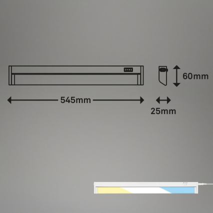 Brilo - LED Podlinkové svítidlo LED/6W/230V 2700/4000/6500K 54,5 cm bílá