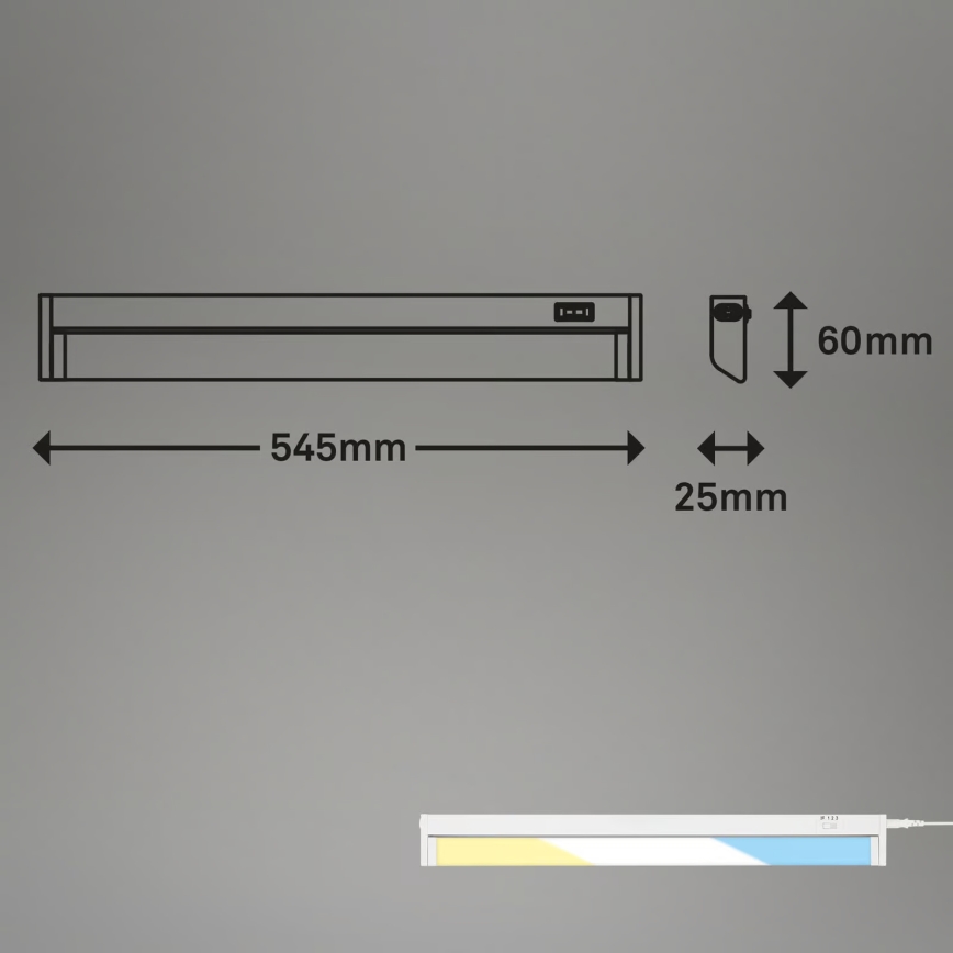 Brilo - LED Podlinkové svítidlo LED/6W/230V 2700/4000/6500K 54,5 cm bílá