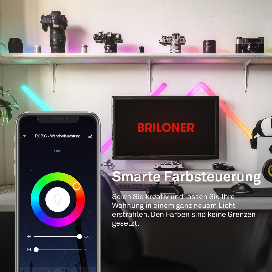 Brilo - LED RGBIC Stmívatelná světelná lišta Smart LED/24W/230V Wi-Fi Tuya