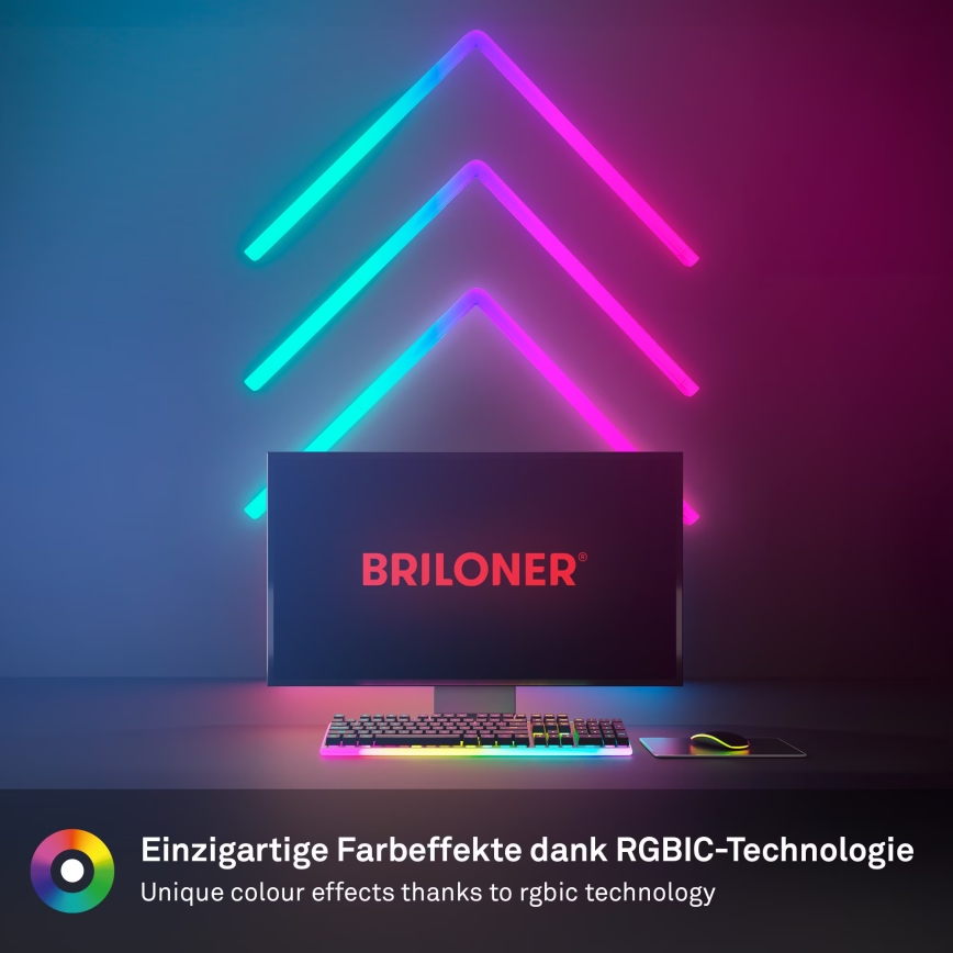 Brilo - LED RGBIC Stmívatelná světelná lišta Smart LED/24W/230V Wi-Fi Tuya