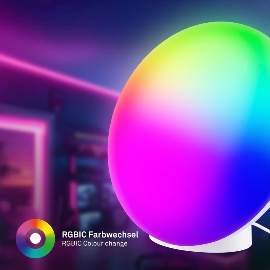 Brilo - LED RGBIC Stmívatelná stolní lampa TARA LED/6W/230V 3000-6500K bílá + dálkové ovládání