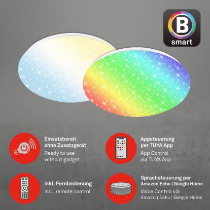 Brilo - LED RGBW Stmívatelné koupelnové svítidlo LED/19W/230V 3000-6500K IP44 Wi-Fi Tuya + dálkové ovládání