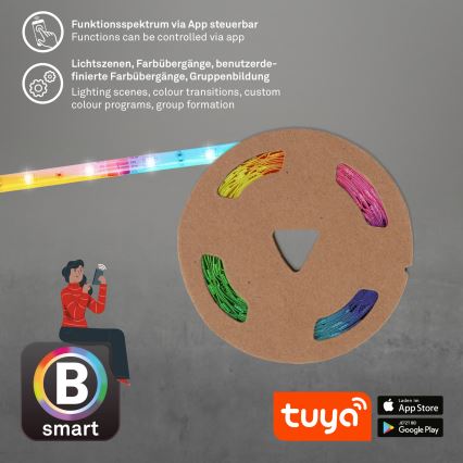 Brilo - LED RGBW Stmívatelný pásek 6,5m LED/18W/230V Wi-Fi Tuya + dálkové ovládání