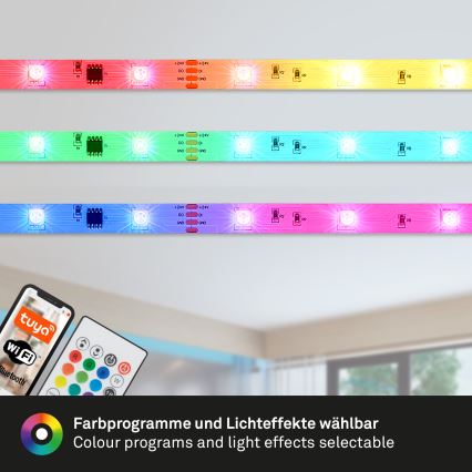 Brilo - LED RGBW Stmívatelný pásek MUSIC 6,65m LED/18W/230V Wi-Fi Tuya + dálkové ovládání